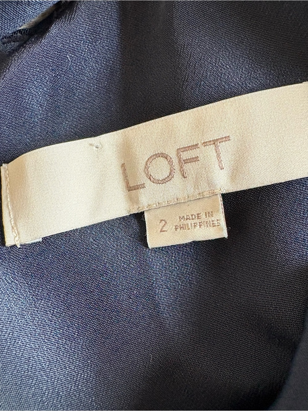 Loft Classic Navy Blue Flutter Sleeve Dress Size 2 - Picture 7 of 9
